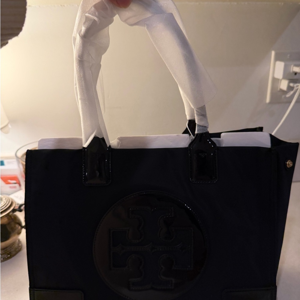 NWT Tory  Burch Mini Ella Black Tote Bag